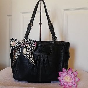Pleated Pebbled Leather Gallery Tote